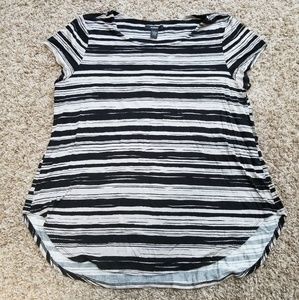 Alfani Black and White Striped Shirt